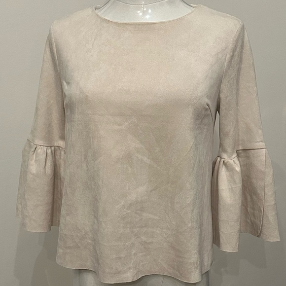 Altar'd‎ State Women’s Faux Suede Boho Coastal Cowgirl Flutter Sleeve Top XS - Picture 1 of 10